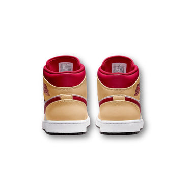 Jordan 1 Mid Light Curry Cardinal