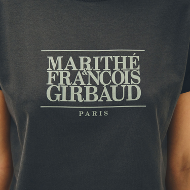 Marithé François Girbaud W Classic Logo Crop Tee Charcoal