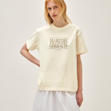Marithé François Girbaud Classic Logo Tee Cream