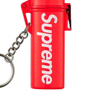 Supreme Waterproof Lighter Case Keychain Red
