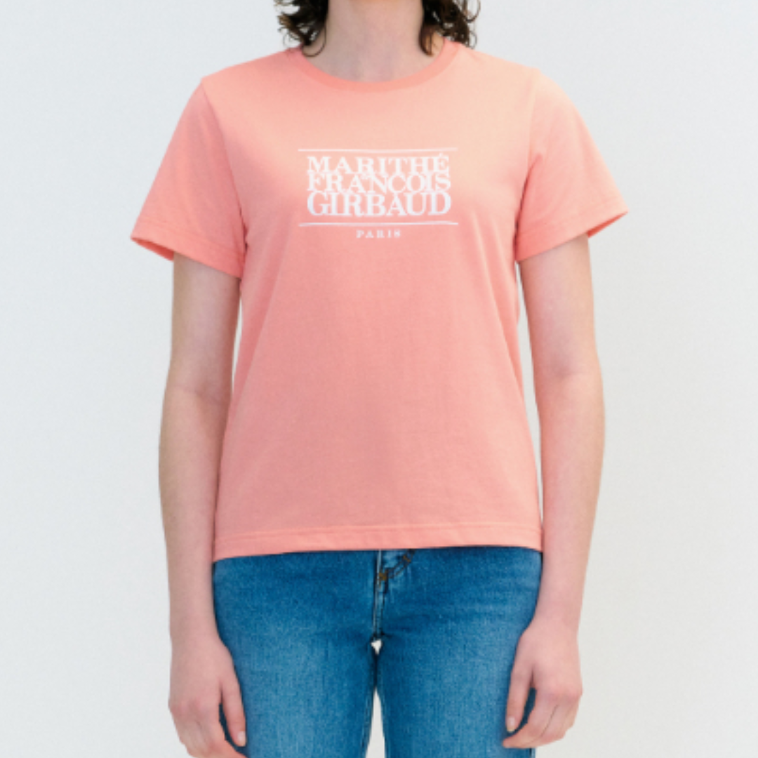 Marithé François Girbaud W Classic Logo Tee Coral Pink