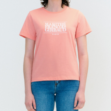 Marithé François Girbaud W Classic Logo Tee Coral Pink