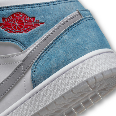 Jordan 1 Mid French Blue Fire Red