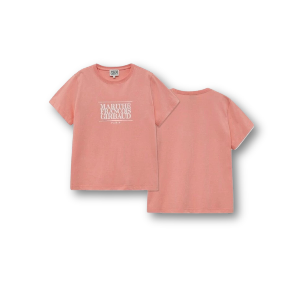 Marithé François Girbaud W Classic Logo Tee Coral Pink