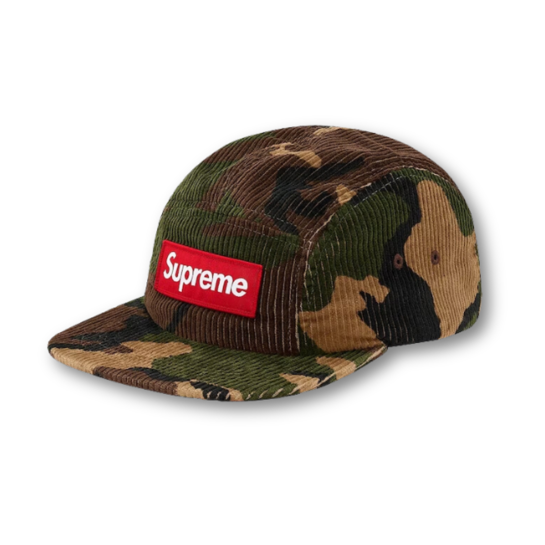 Supreme Camo Corduroy Camp Cap Woodland Camo