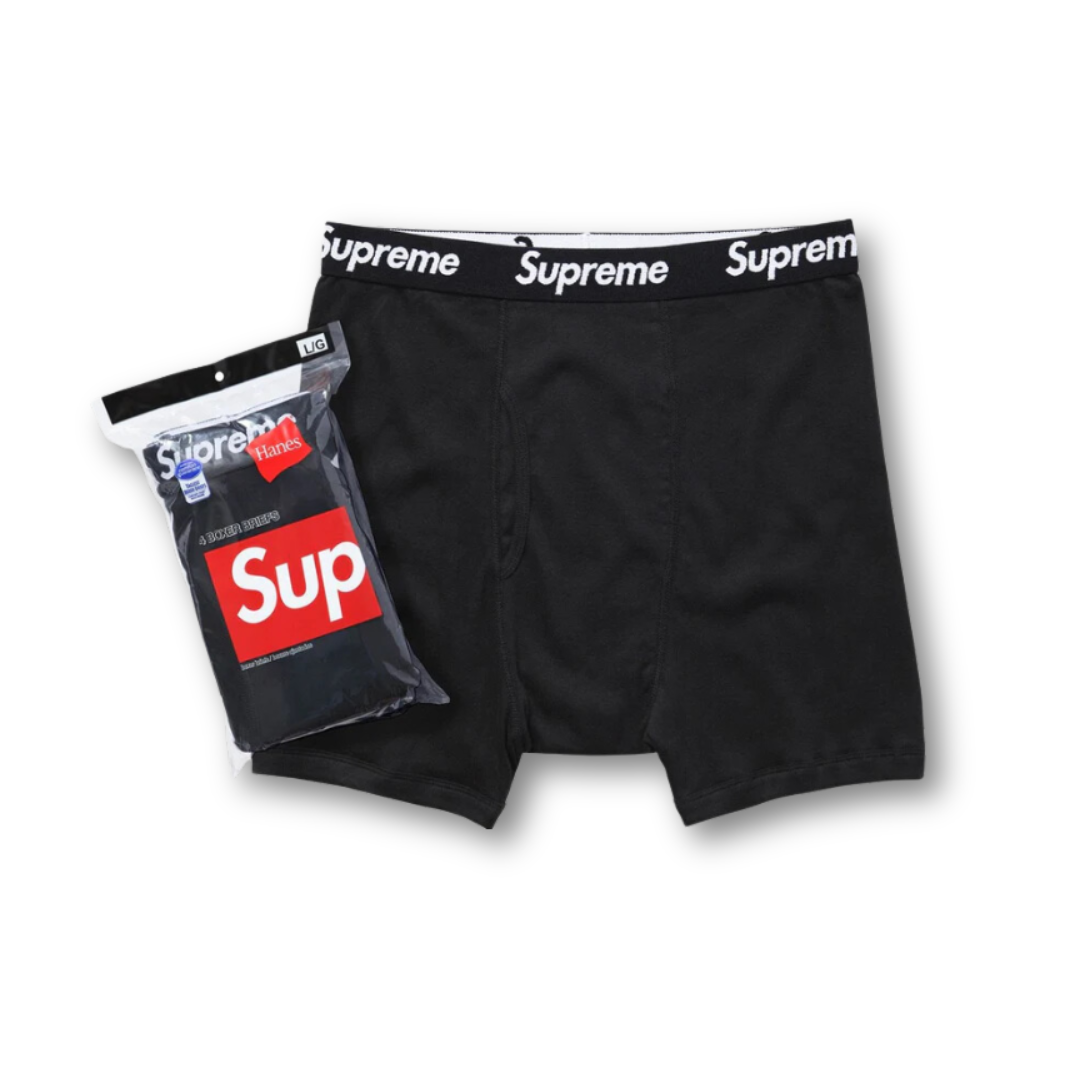 Supreme Hanes Boxer Briefs (4 Pack) Black