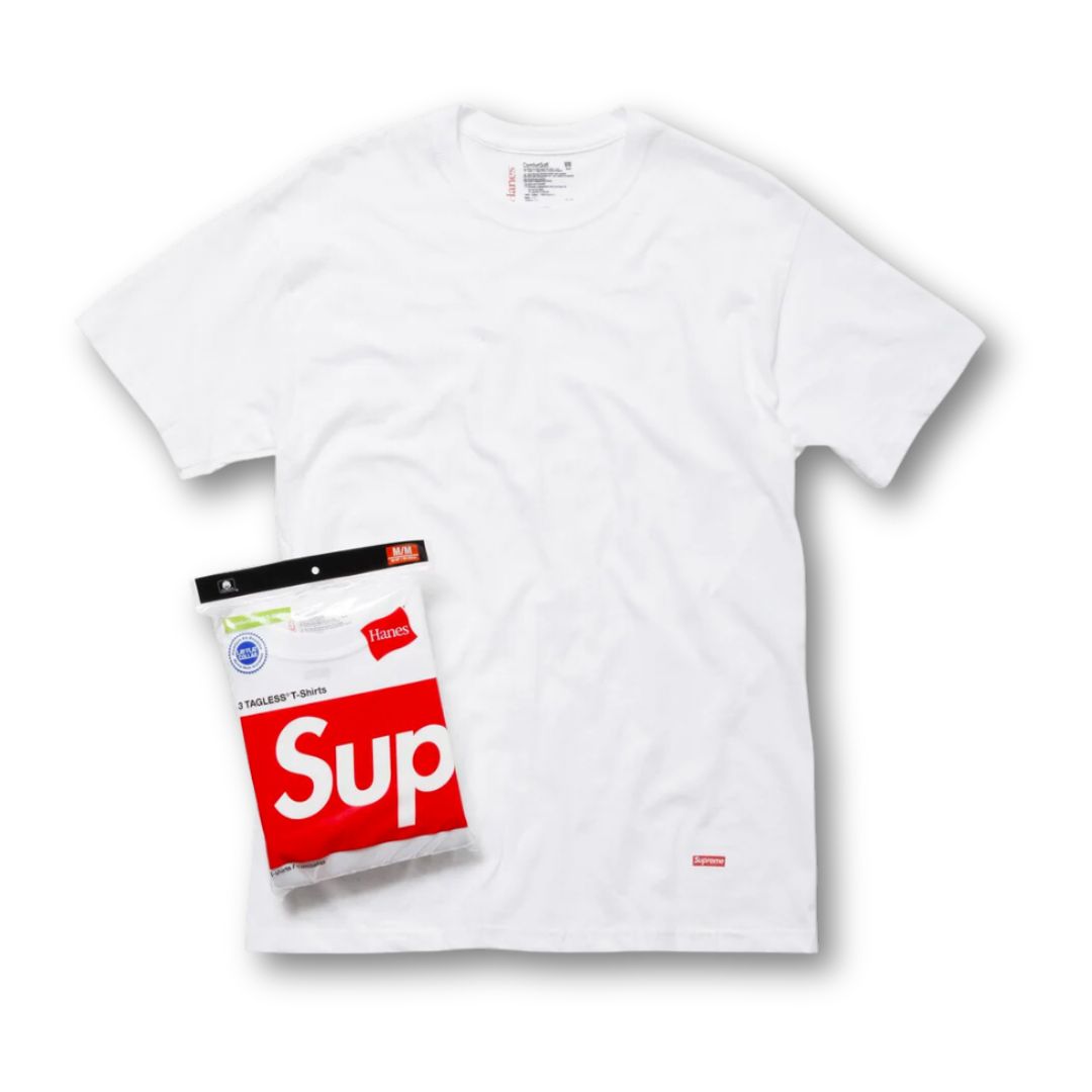 Supreme Hanes Tagless Tees (3 Pack) White