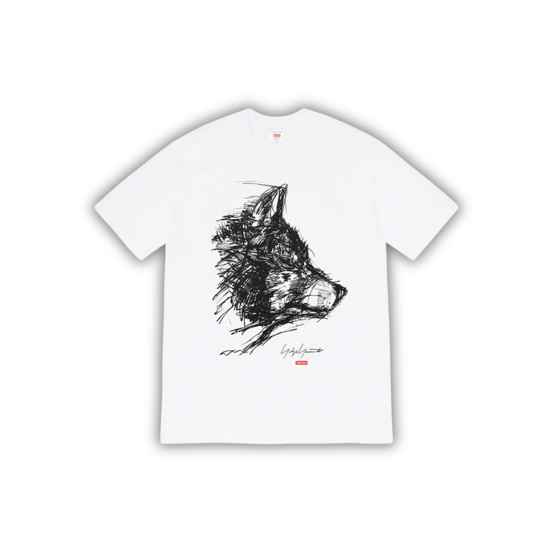 Supreme Yohji Yamamoto Scribble Wolf Tee White