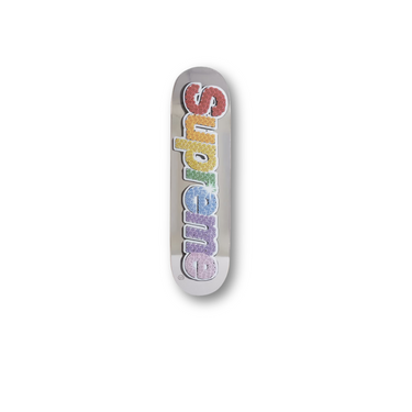 Supreme Bling Box Logo Skateboard Deck Platinum