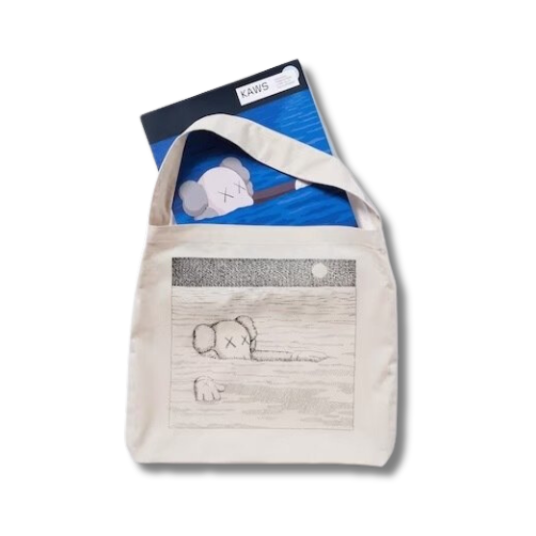 KAWS x Uniqlo Artbook Cover Tote Bag Natural