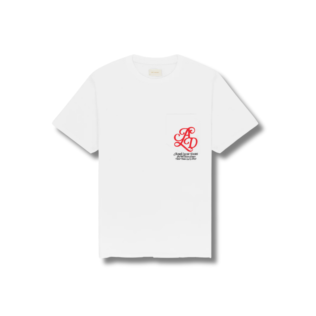 Aime Leon Dore Monogram Pocket Tee Bright White