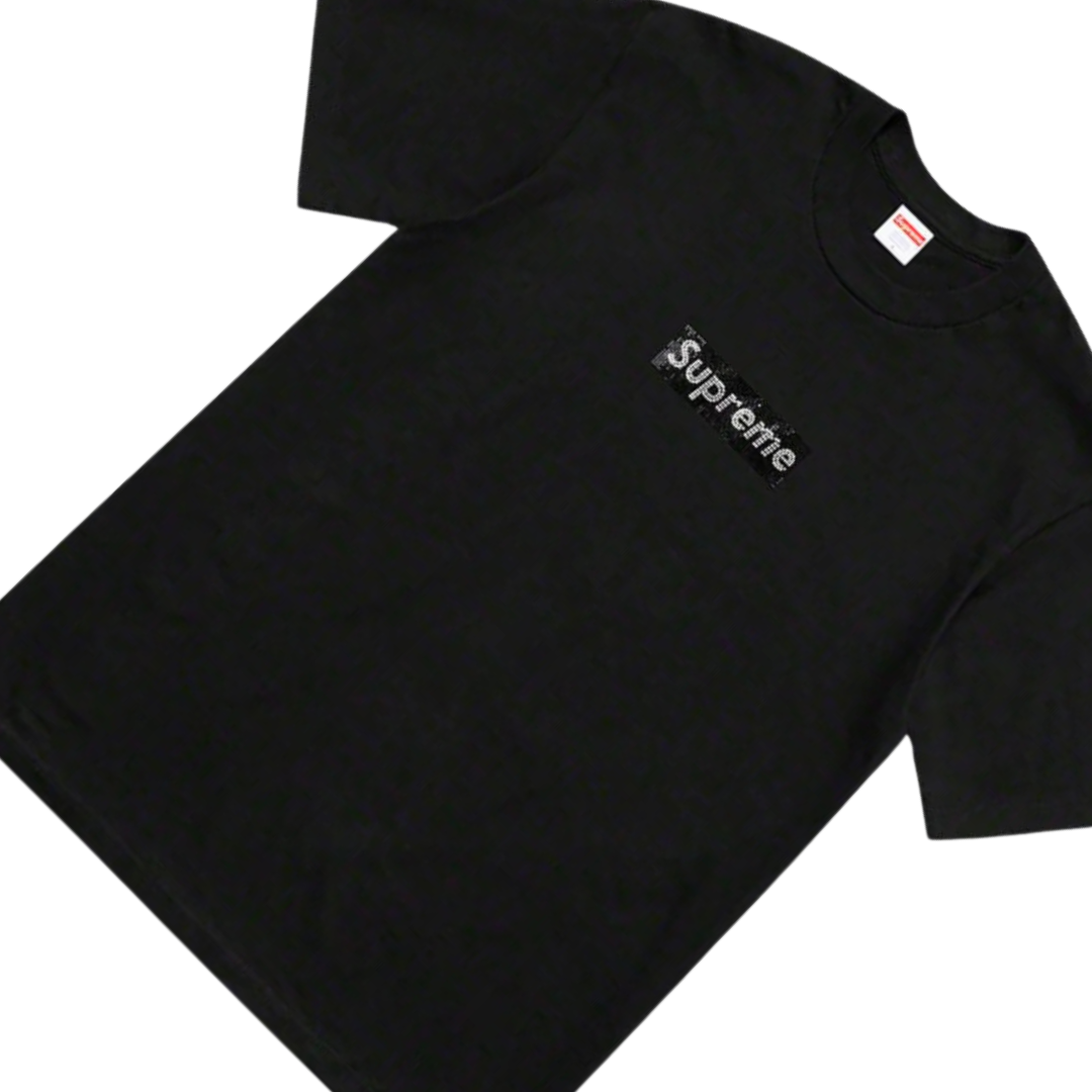 Supreme Swarovski Box Logo Tee Black