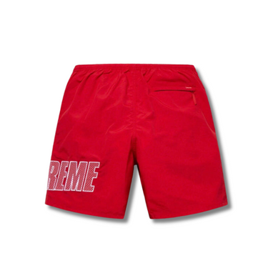 Supreme Logo Applique Water Short Red