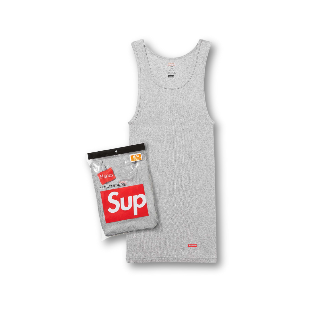 Supreme/Hanes Tagless Tank Tops (3 Pack) Heather Grey