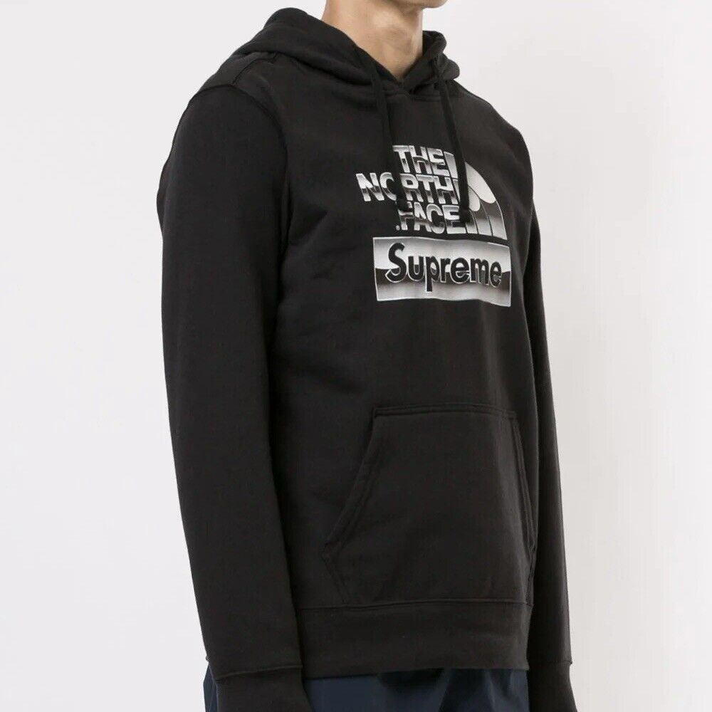 Supreme The North Face Metallic Logo Hooded Sweatshirt Black